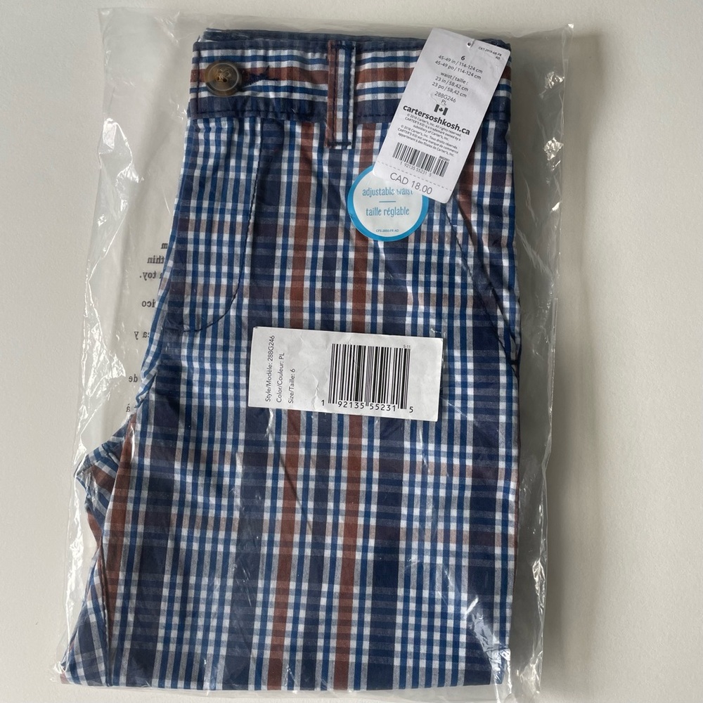 Oshkosh B'gosh Carters Kids Shorts Boys Size 6 NEW NWT - Adjustable Waist